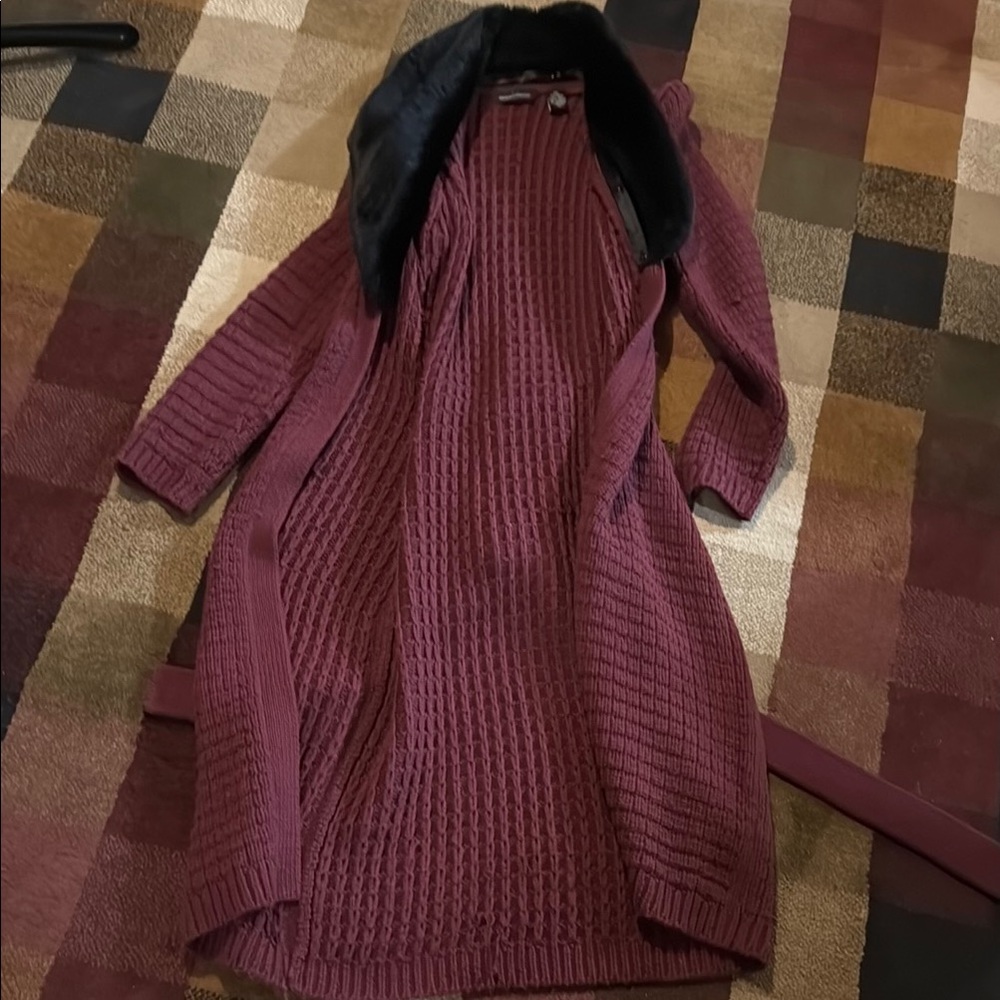 Moda International Red Long Oversized Cardigan